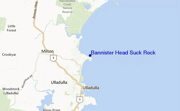 mappa di localizzazione di Bannister Head Suck Rock