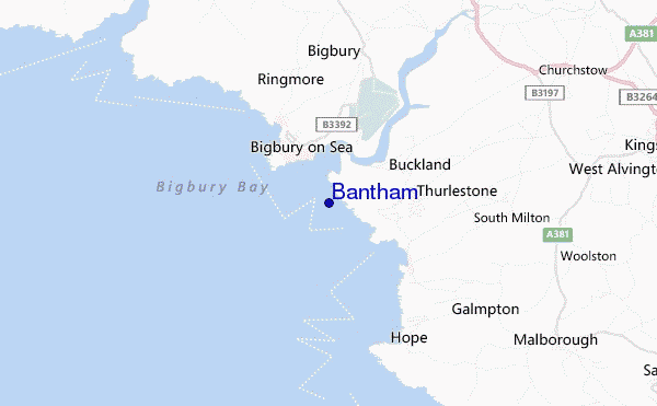 mappa di localizzazione di Bantham