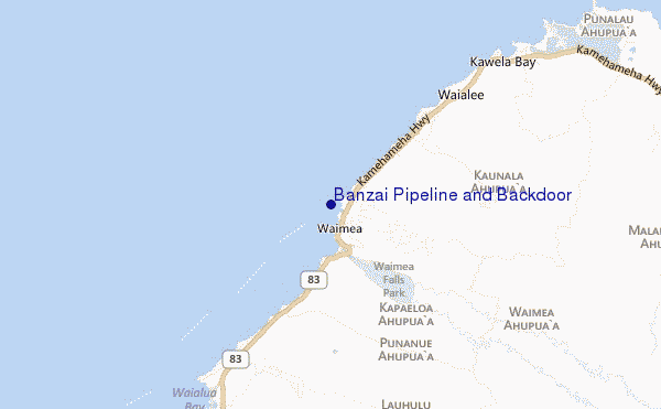mappa di localizzazione di Banzai Pipeline and Backdoor