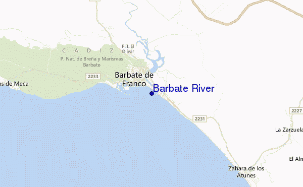 mappa di localizzazione di Barbate River