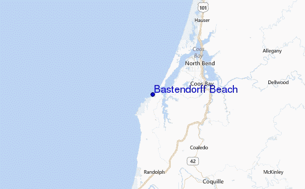 Bastendorff Beach Location Map