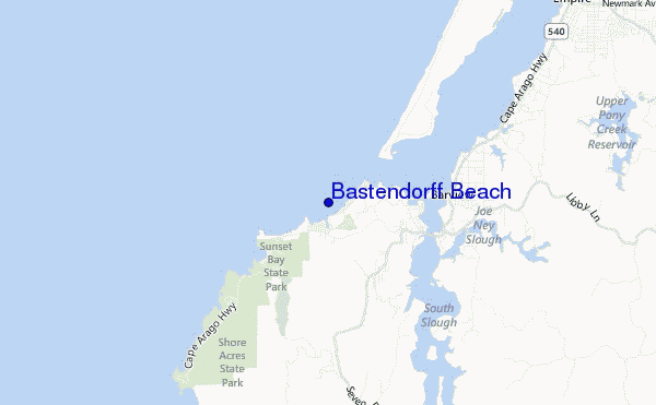 mappa di localizzazione di Bastendorff Beach