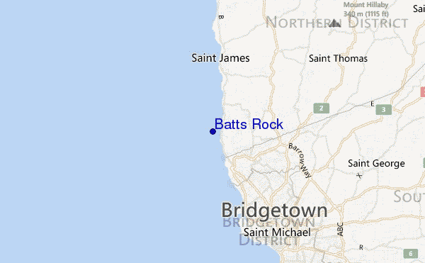 mappa di localizzazione di Batts Rock