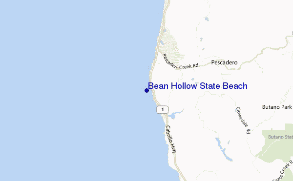 mappa di localizzazione di Bean Hollow State Beach