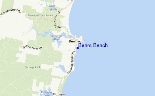 mappa di localizzazione di Bears Beach
