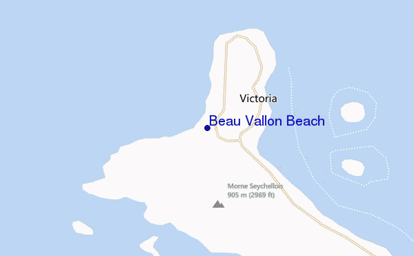 mappa di localizzazione di Beau Vallon Beach