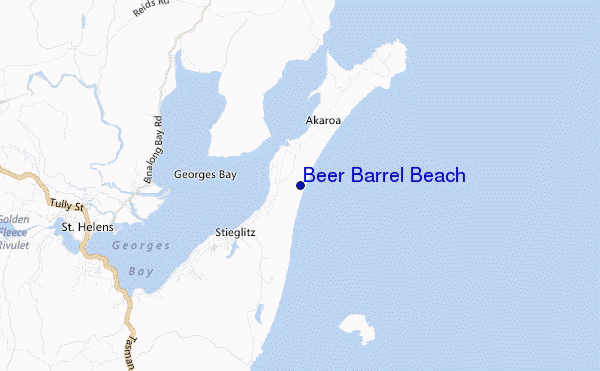 mappa di localizzazione di Beer Barrel Beach