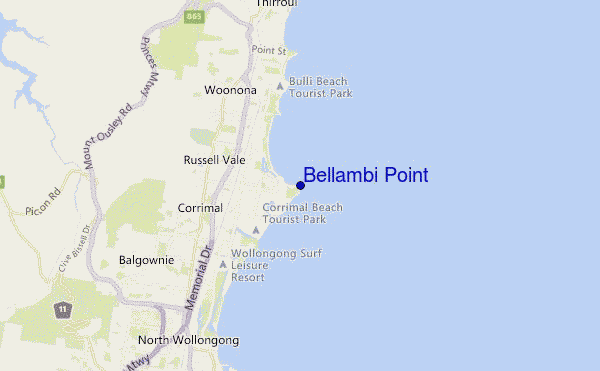 mappa di localizzazione di Bellambi Point