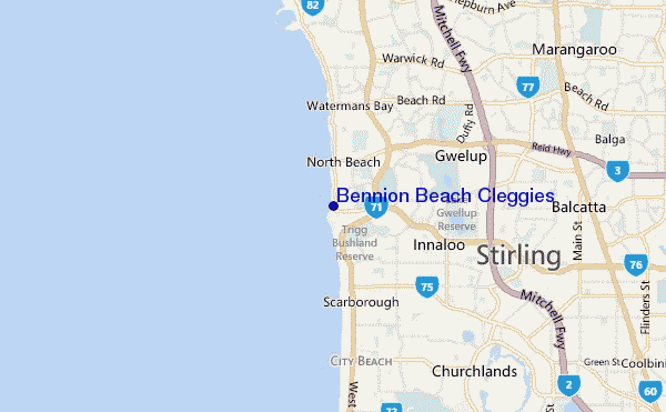 mappa di localizzazione di Bennion Beach Cleggies