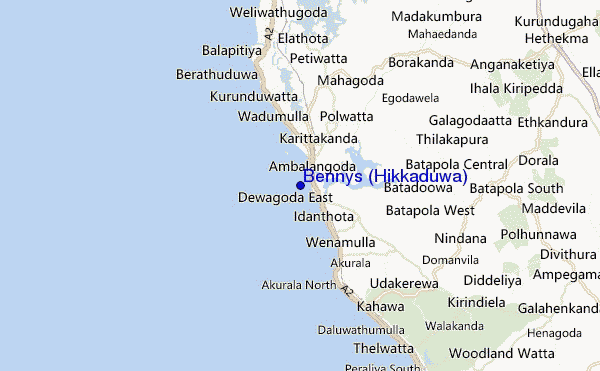 mappa di localizzazione di Bennys (Hikkaduwa)