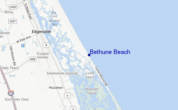 mappa di localizzazione di Bethune Beach