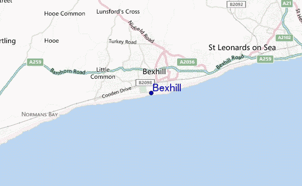 mappa di localizzazione di Bexhill