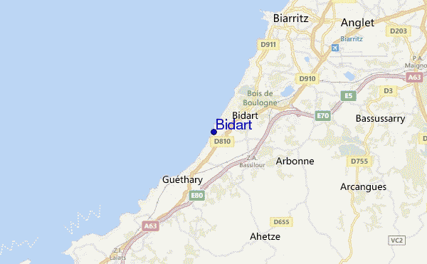 mappa di localizzazione di Bidart