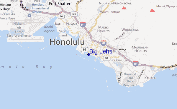 mappa di localizzazione di Big Lefts