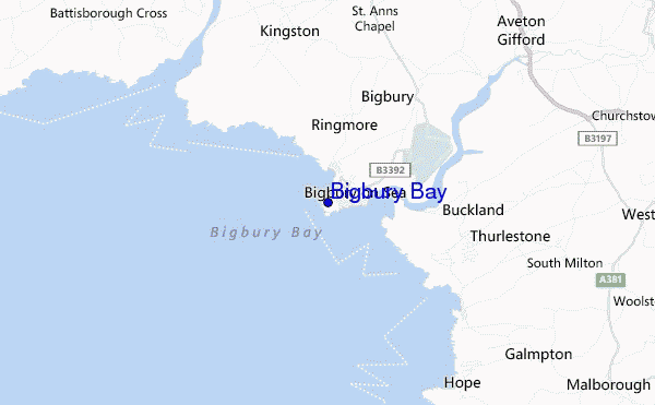 mappa di localizzazione di Bigbury Bay