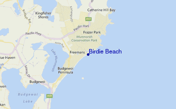 mappa di localizzazione di Birdie Beach