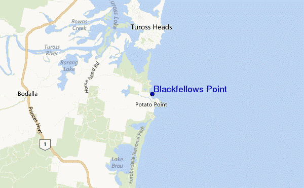 mappa di localizzazione di Blackfellows Point