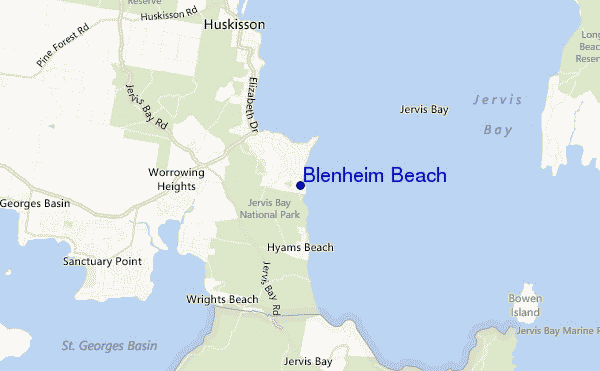 mappa di localizzazione di Blenheim Beach
