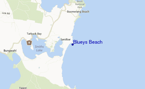 mappa di localizzazione di Blueys Beach