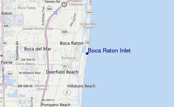 mappa di localizzazione di Boca Raton Inlet