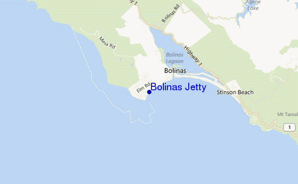 mappa di localizzazione di Bolinas Jetty