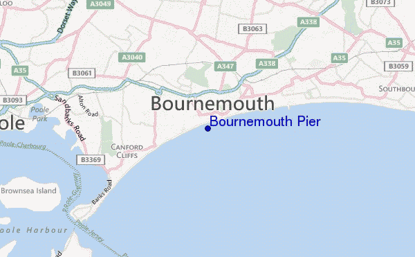 mappa di localizzazione di Bournemouth Pier