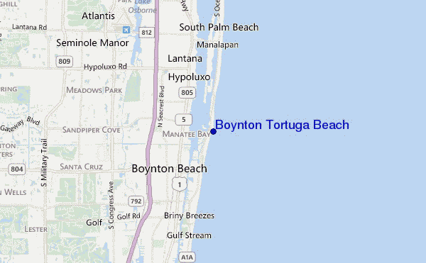 mappa di localizzazione di Boynton Tortuga Beach