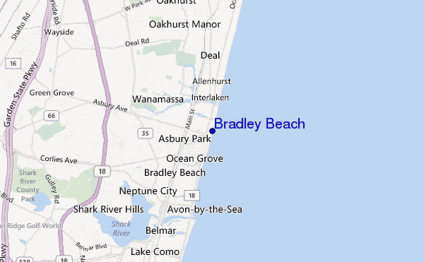 mappa di localizzazione di Bradley Beach
