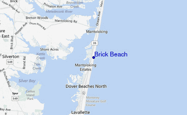 mappa di localizzazione di Brick Beach