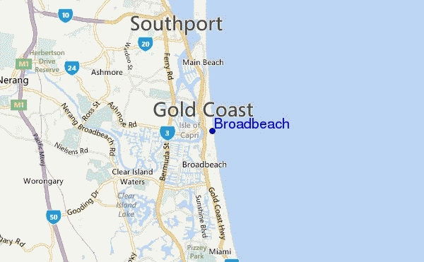 mappa di localizzazione di Broadbeach