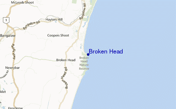 mappa di localizzazione di Broken Head