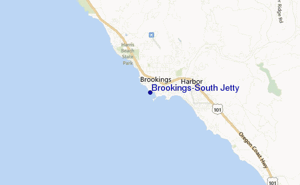 mappa di localizzazione di Brookings/South Jetty