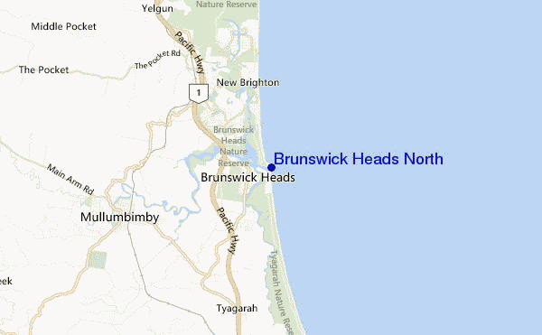 mappa di localizzazione di Brunswick Heads North