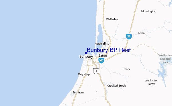 Bunbury BP Reef Location Map