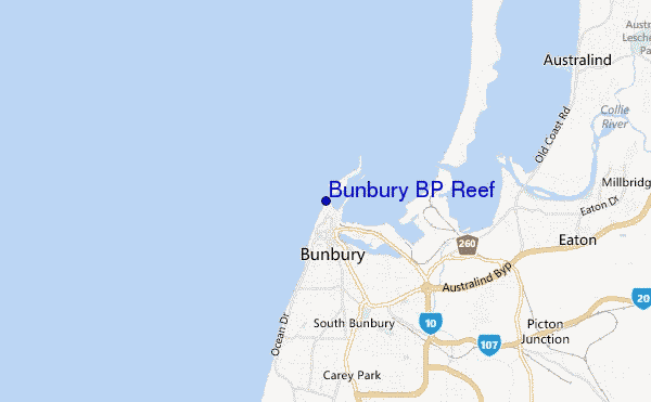 mappa di localizzazione di Bunbury BP Reef