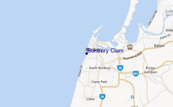 mappa di localizzazione di Bunbury Clam