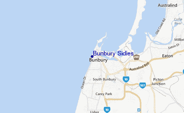 mappa di localizzazione di Bunbury Sidies
