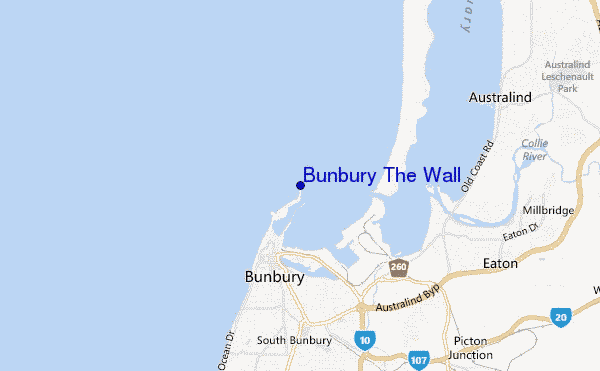 mappa di localizzazione di Bunbury The Wall