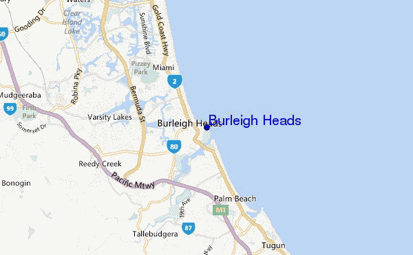 mappa di localizzazione di Burleigh Heads