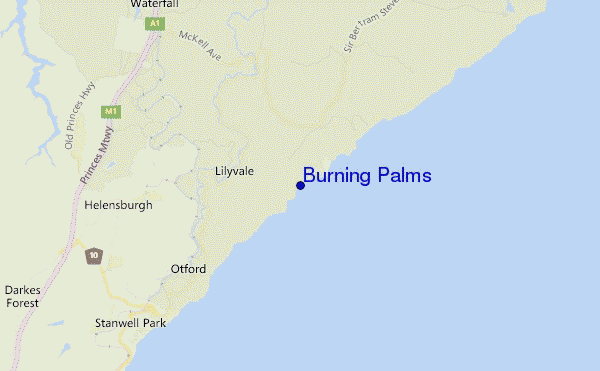 mappa di localizzazione di Burning Palms