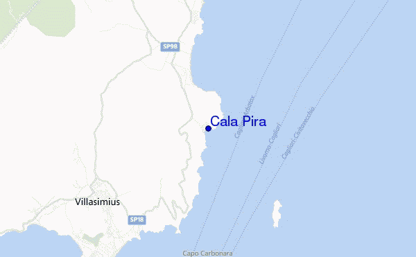 mappa di localizzazione di Cala Pira