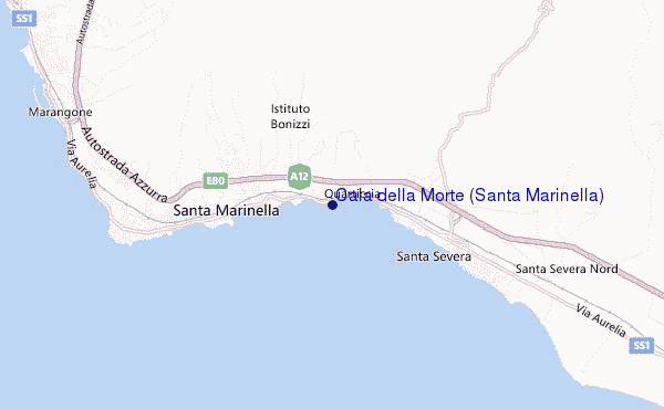 mappa di localizzazione di Cala della Morte (Santa Marinella)