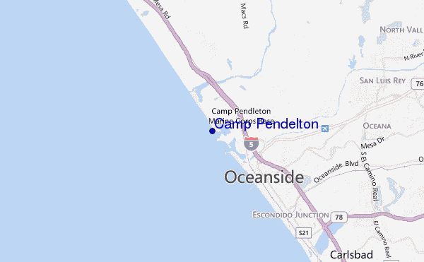 mappa di localizzazione di Camp Pendelton