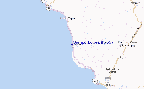 Campo Lopez (K-55) Location Map