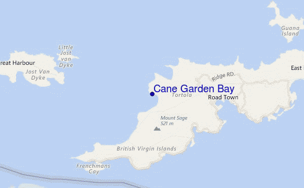 mappa di localizzazione di Cane Garden Bay