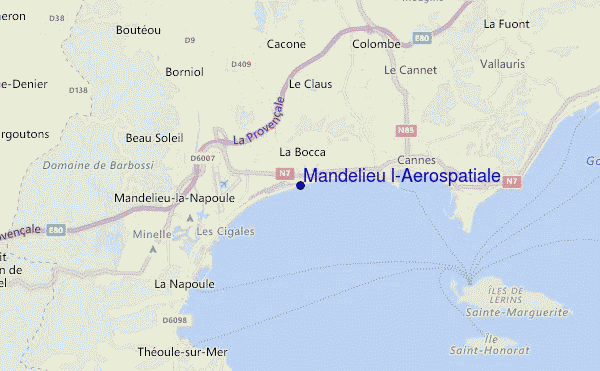 mappa di localizzazione di Mandelieu l'Aerospatiale
