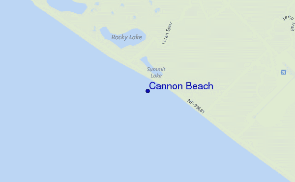 mappa di localizzazione di Cannon Beach