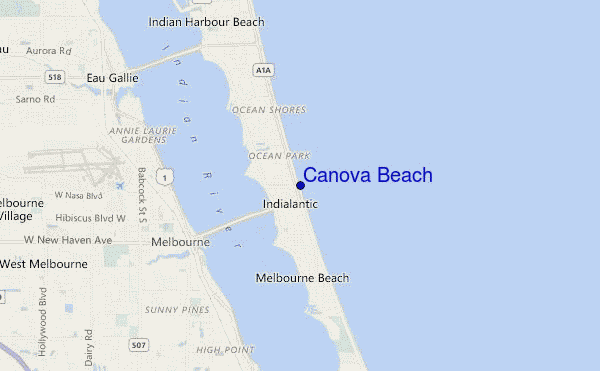 mappa di localizzazione di Canova Beach
