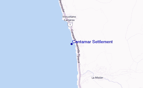 mappa di localizzazione di Cantamar Settlement