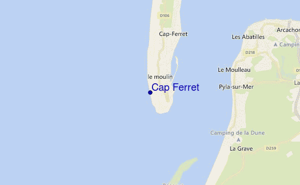 mappa di localizzazione di Cap Ferret